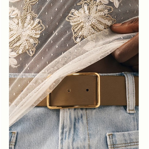 ANTHROPOLOGIE Maeve Size XL Sheer Embellished Top Whitr/Ecru Ethereal $98 NEW - Picture 8 of 16